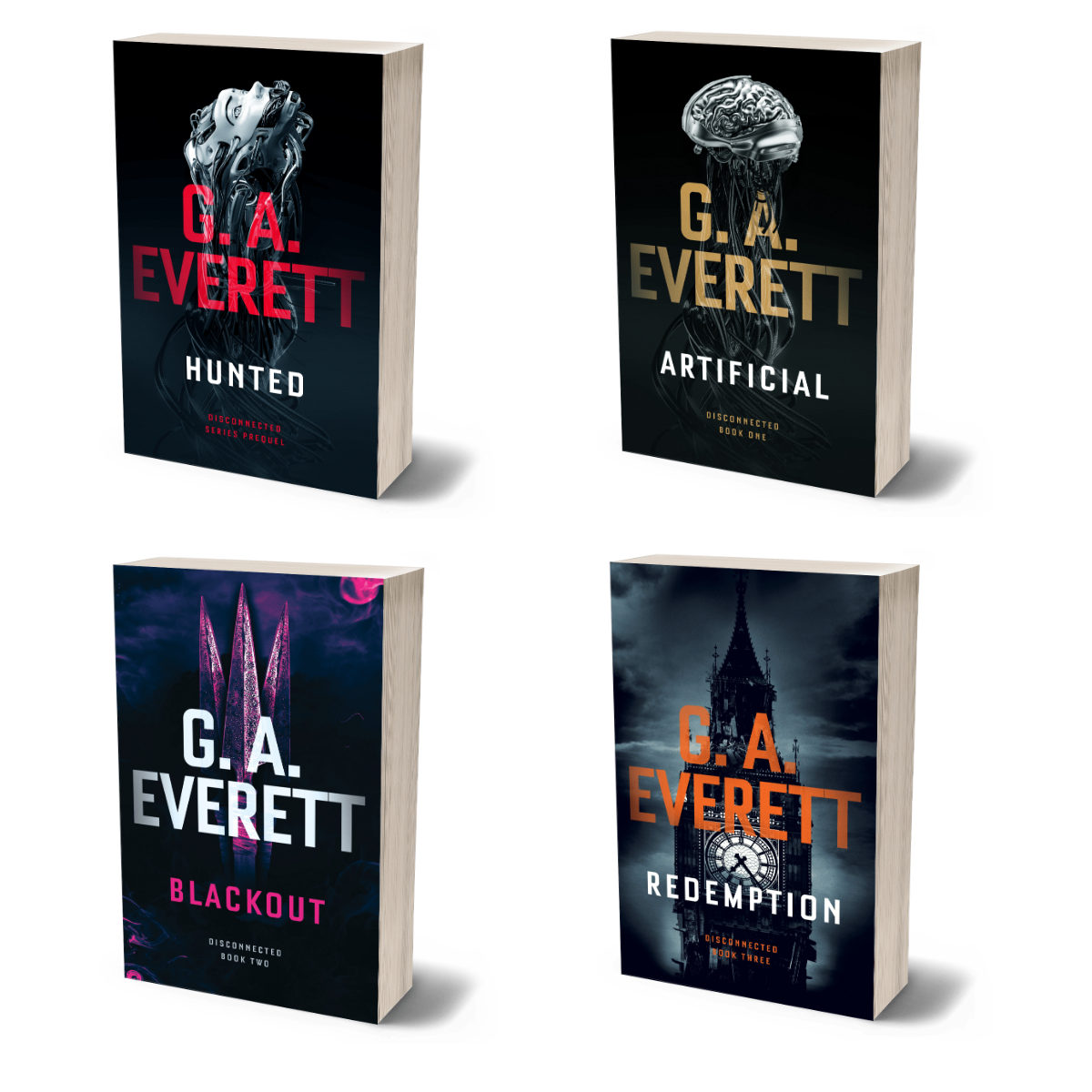 Disconnected Series by GA Everett Science fiction PAPERBACK AI Futuristic Thriller